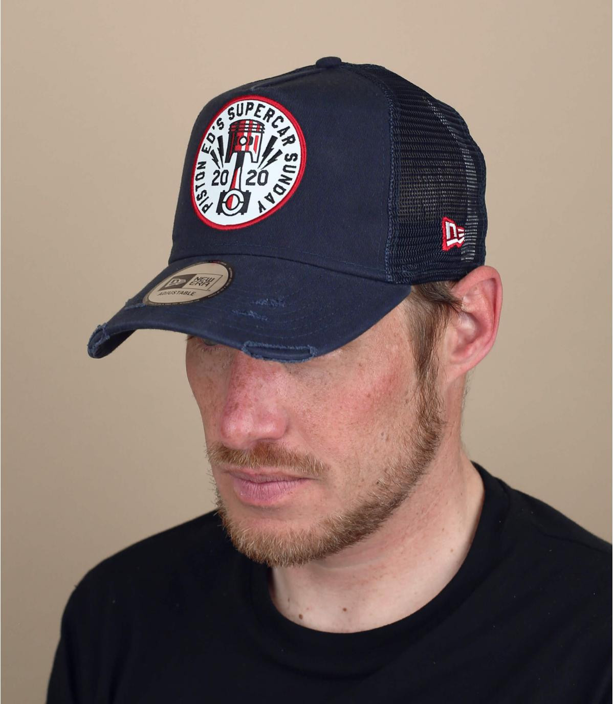 Trucker Cap Patch schwarz New Er Trucker Race Patch navy